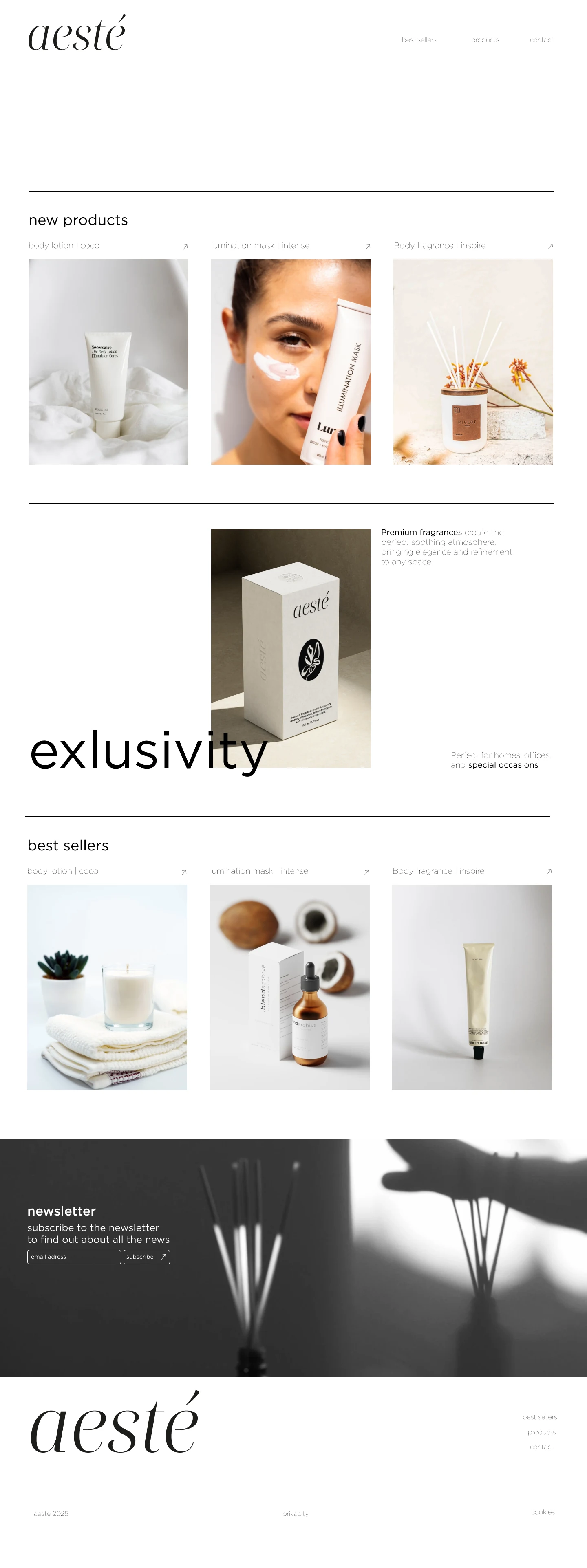 Aesté — diseño web de la marca