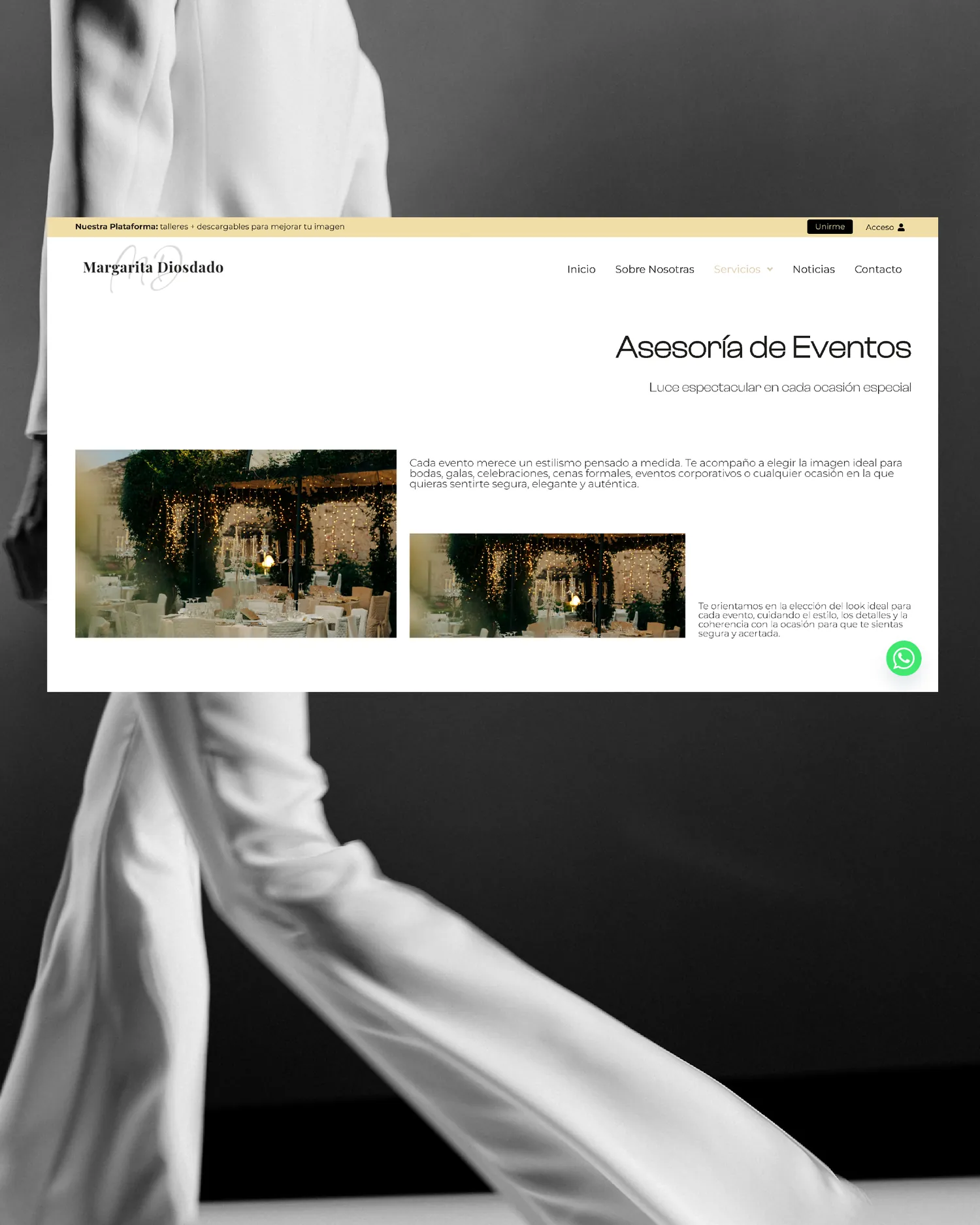 Margarita Diosdado — Rediseño web, Simbiosi Studio