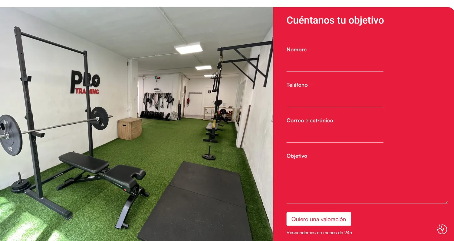 Pro Training — diseño web, Simbiosi Studio