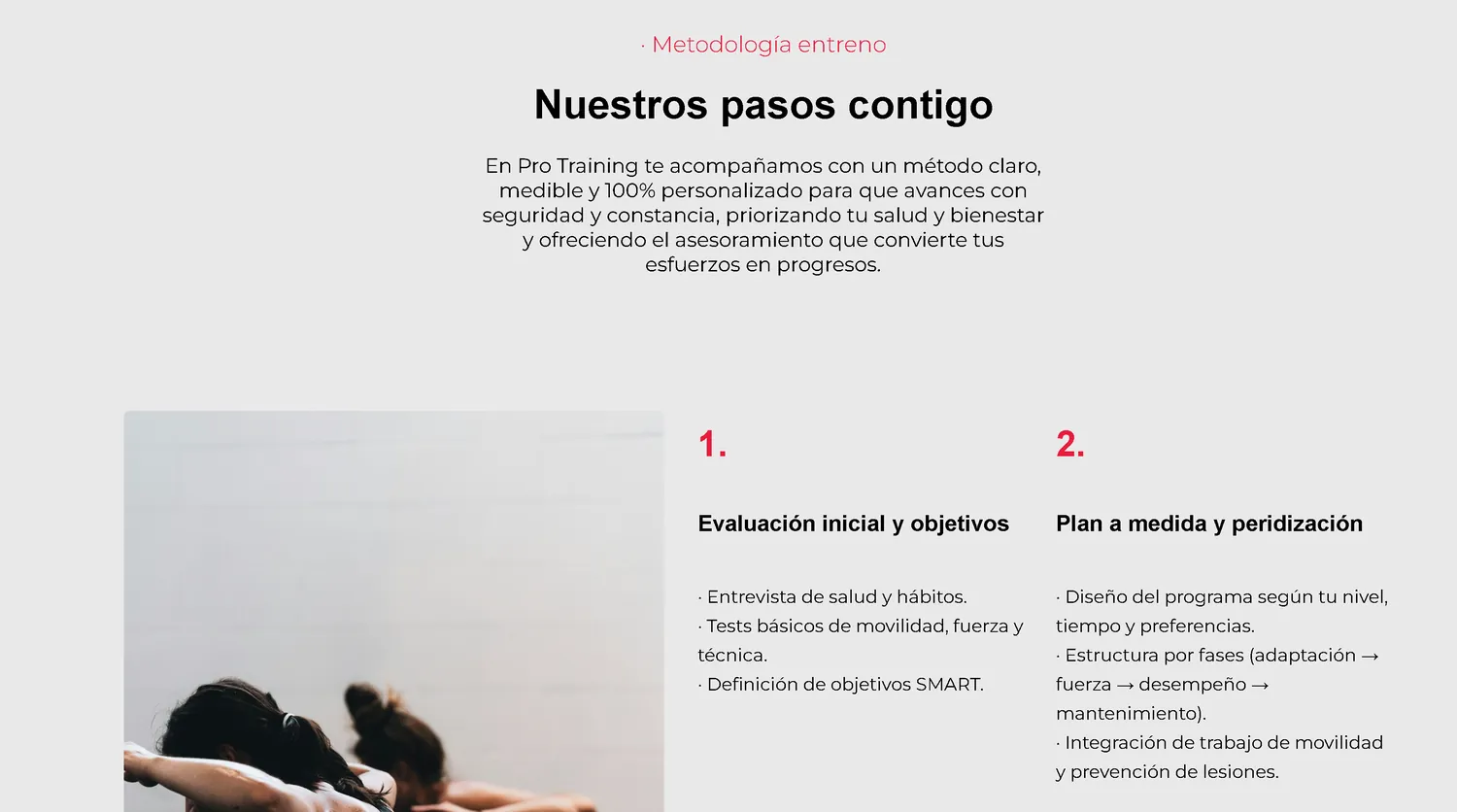 Pro Training — diseño web, Simbiosi Studio